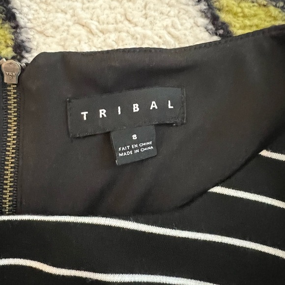 Tribal Black and -White Stripe Sheath Dress Size 8 - Picture 6 of 7